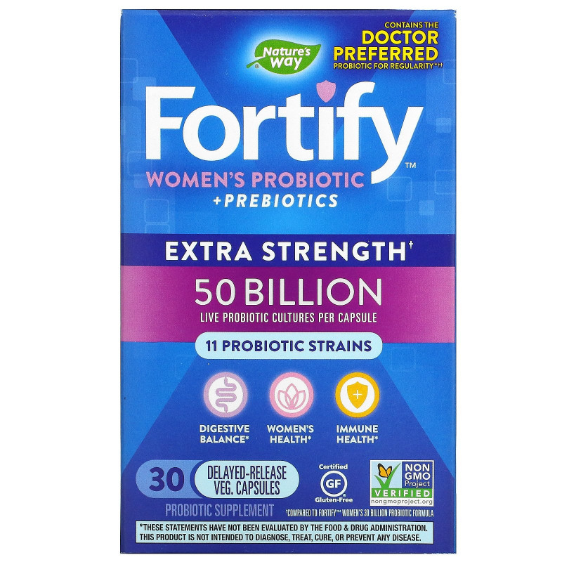 Nature's Way, Primadophilus, Fortify, Women's Probiotic, Extra Strength, 30 Vegetarian Capsules