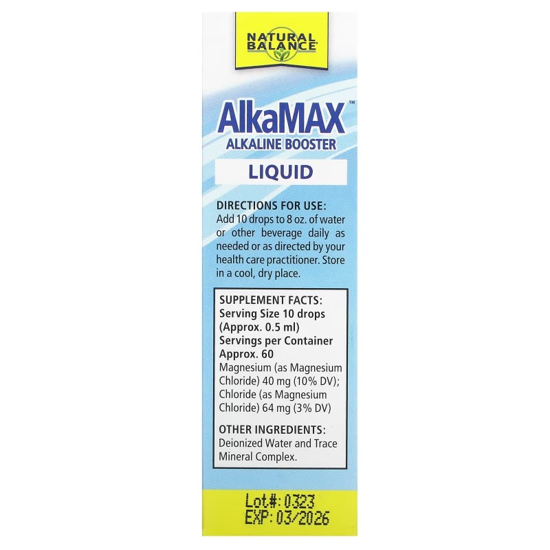 Natural Balance, AlkaMax, средство для ощелачивания организма, без добавок, 30 мл (1 жидк. унция)