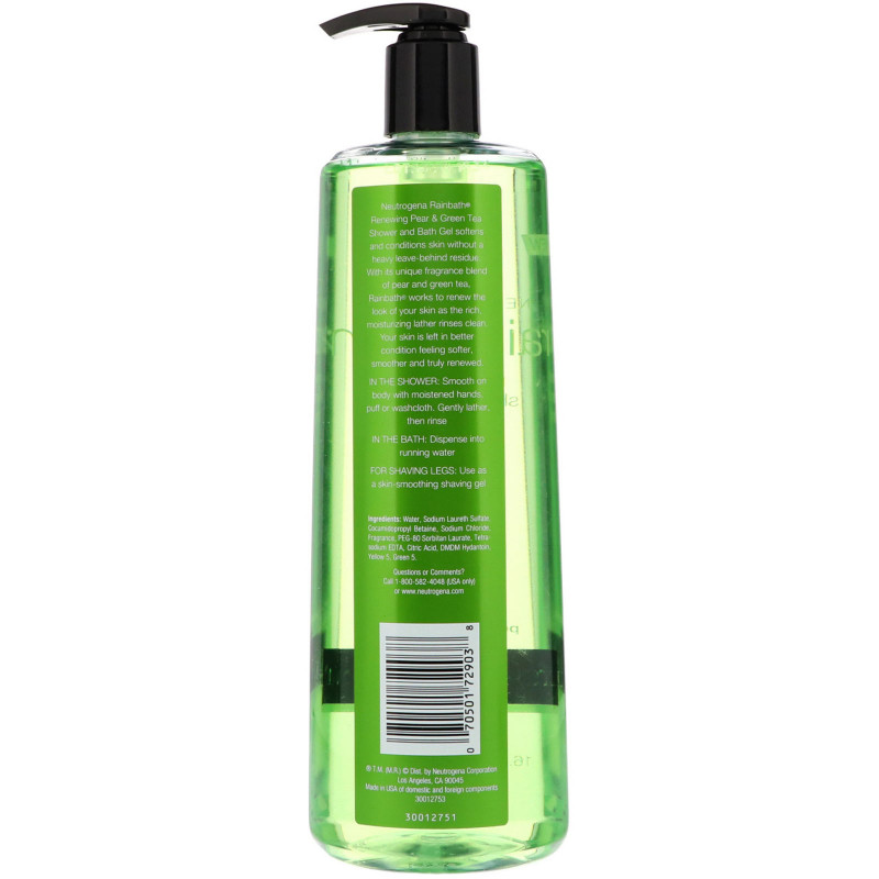 Neutrogena, Rainbath, Renewing Shower and Bath Gel, Pear & Green Tea, 16 fl oz (473 ml)