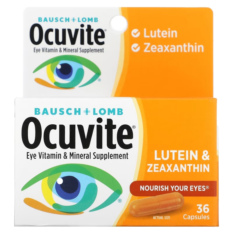 Bausch & Lomb Ocuvite, Лютеин и Зеаксантин, 36 Капсул