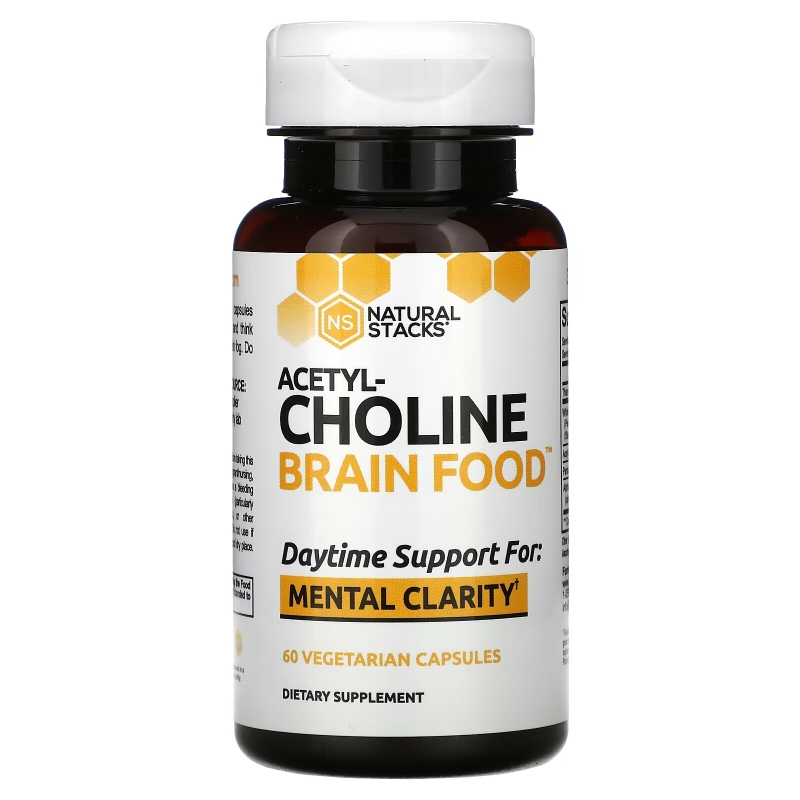 Natural Stacks, Acetyl-Choline Brain Food, 60 Vegetarian Capsules