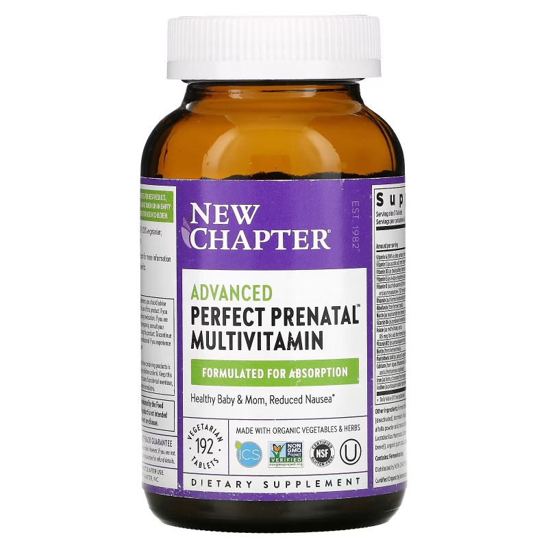 New Chapter, Advanced Perfect Prenatal Multivitamin, 192 Vegetarian Tablets