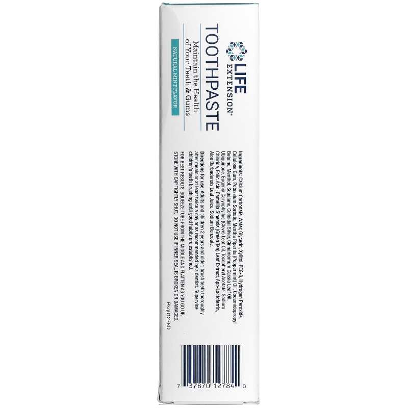 Life Extension Toothpaste Natural Mint Flavor 4 oz (113.4 g)