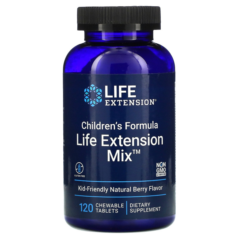 Life Extension, Детская формула, Смесь Life Extension, вкус натуральных ягод, 120 жевательных таблеток