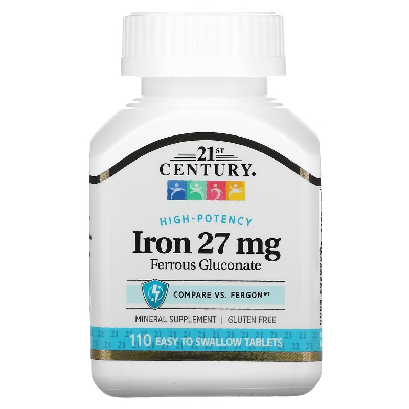 21st Century Health Care Iron 27 mg 110 Tablets