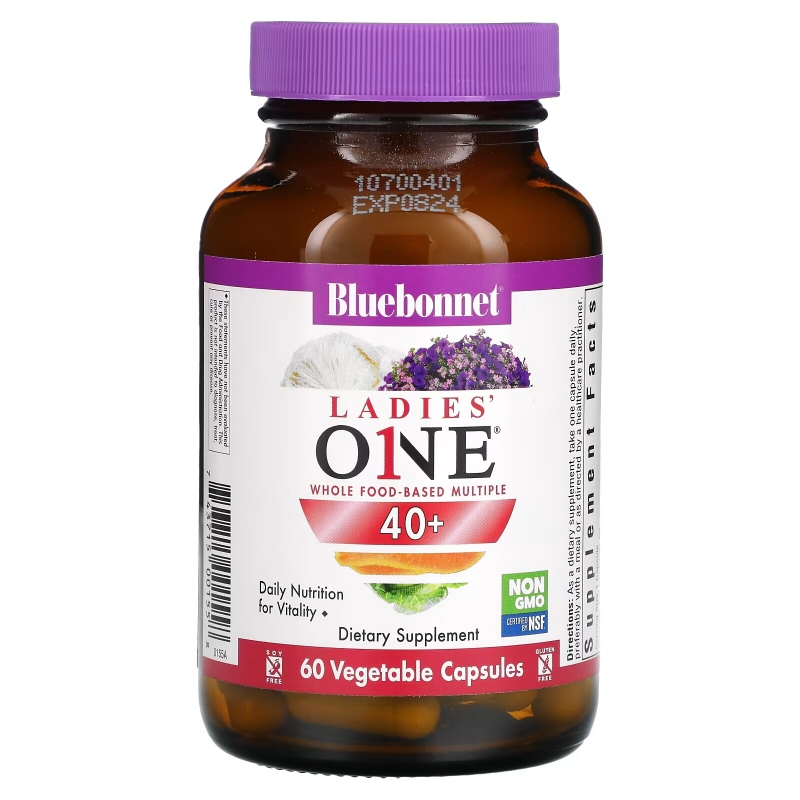 Bluebonnet Nutrition, Ladies One, Whole Food-Based Multiple, 40+, 60 Vegetable Capsules