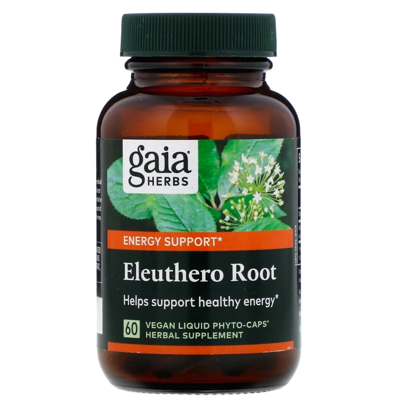 Gaia Herbs DailyWellness Eleuthero Root 60 Vegetarian Liquid Phyto-Caps