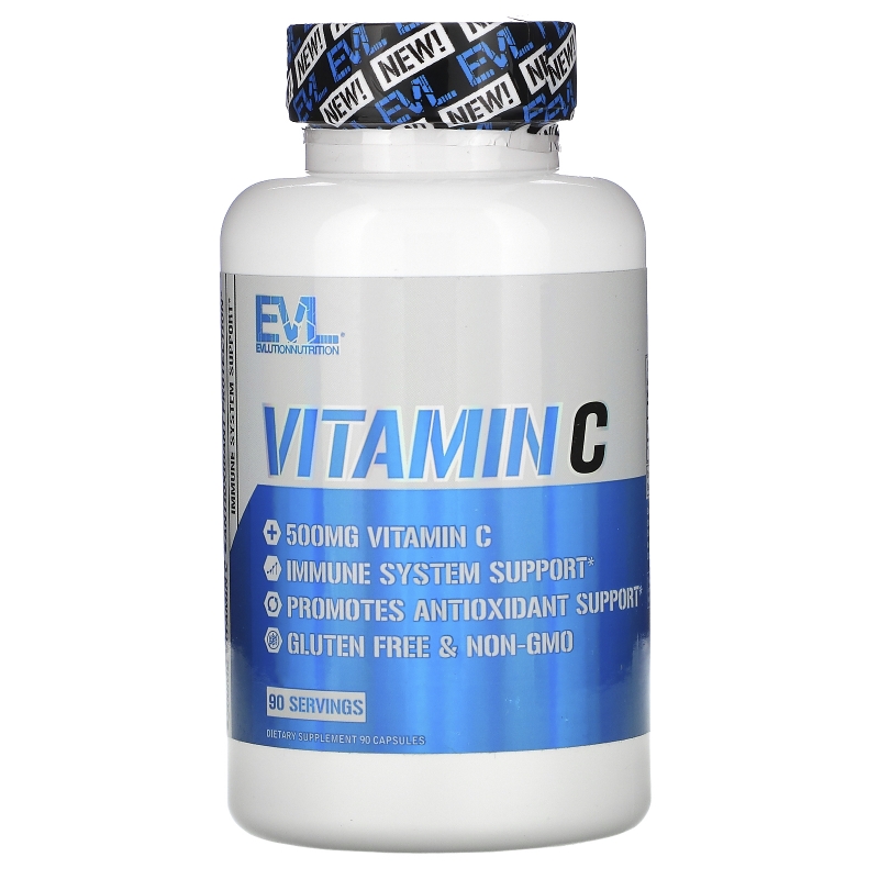 EVLution Nutrition, Vitamin C, 500 mg, 90 Capsules