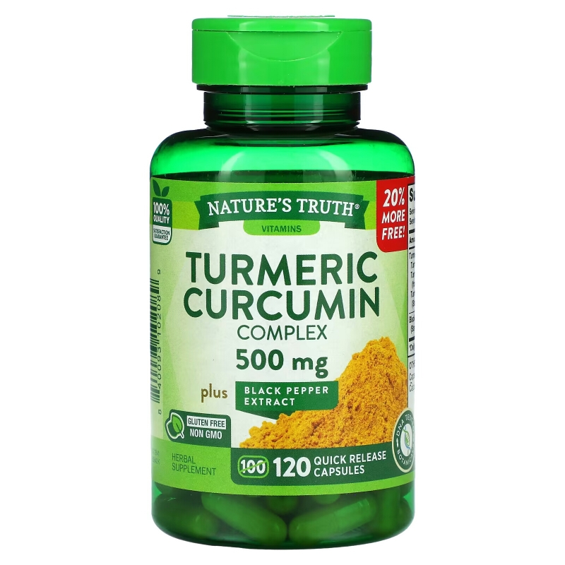 Nature's Truth, Turmeric Curcumin Complex Plus Black Pepper Extract, 500 mg, 120 Quick Release Capsules