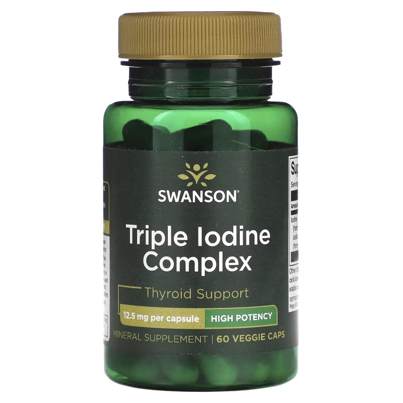 Swanson, Triple Iodine Complex, High Potency, 12.5 mg, 60 Veggie Caps