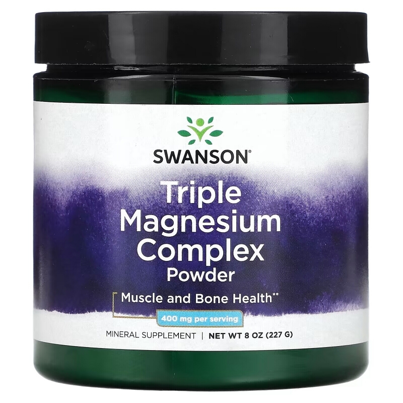 Swanson, Triple Magnesium Complex Powder, 400 mg, 8 oz (227 g)