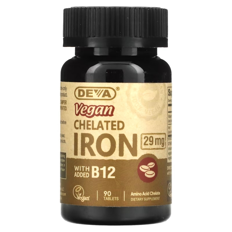 Deva Vegan Chelated Iron 29 mg 90 Tablets